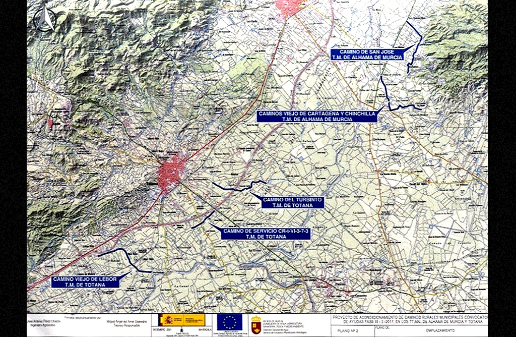 La Comunidad arreglará los caminos rurales del Turbinto, Camino Viejo de Lébor y Camino de Servicio CR-t-VI-3-7-3